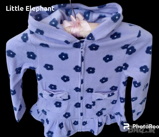 Суитчер полар за 18-24 мес с цветчета цип и качулка,Англия/нов