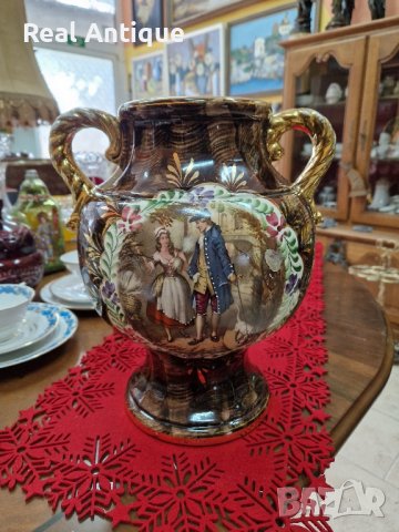 Страхотна голяма много красива антикварна белгийска порцеланова амфора ваза купа , снимка 4 - Декорация за дома - 42479031
