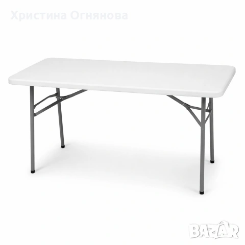 Сгъваема правоъгълна градинска маса, бяла - 181.5 × 74 × 74 см, снимка 3 - Други - 54130339