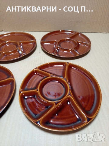 Комплект Стари Керамични Чинии За Фондю. , снимка 3 - Антикварни и старинни предмети - 52930750