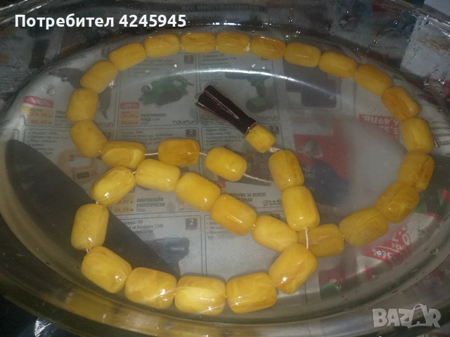 Кехлибарена броеница, снимка 2 - Колиета, медальони, синджири - 53907193