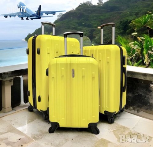 пътнически куфар+разширител комплект 3брABS удароустойчив 4 колела360°, снимка 2 - Куфари - 42072806