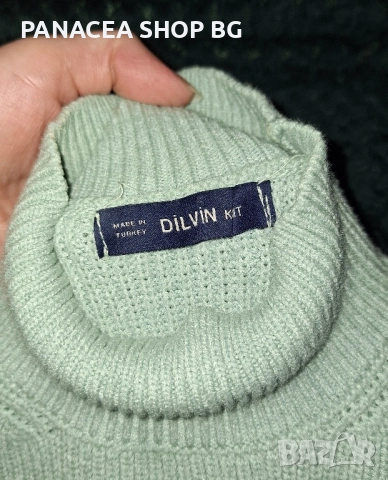 Дамски пуловер зелен Dilvin, снимка 4 - Блузи с дълъг ръкав и пуловери - 51963531