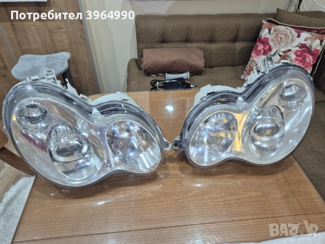 Кристални Неразличими от нови фарове Н7 +Н7 за мерцедес С клас W203 , снимка 1