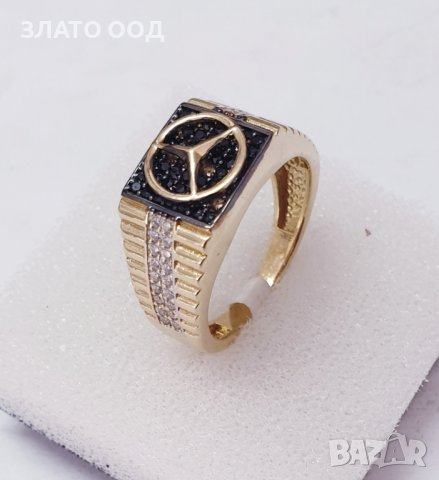 Златни плътни пръстени Мерцедес -14К, снимка 5 - Пръстени - 38309235