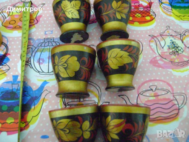 Дървени чашки СССР, снимка 3 - Антикварни и старинни предмети - 44198423