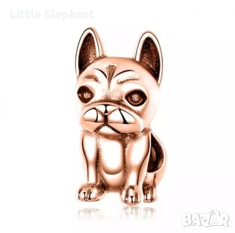 -50%-Елемент куче"French bulldog",Rose Gold/нов, снимка 1