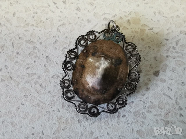 БРОШКА ФИЛИГРАН СРЕБРО, снимка 3 - Антикварни и старинни предмети - 50915988
