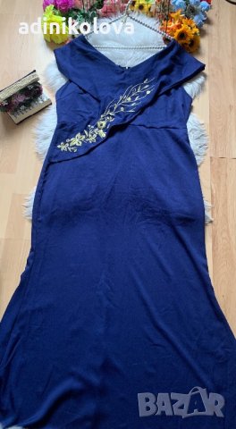 Официална синьо лилава дълга рокля, снимка 1