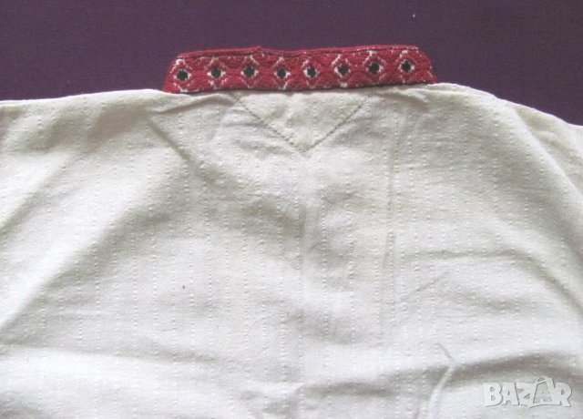19 век Фолк Арт Мъжка Памучна Риза, снимка 10 - Антикварни и старинни предмети - 35194883