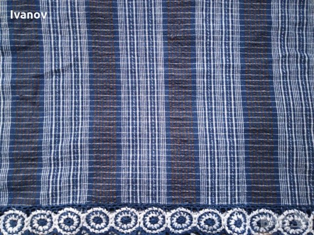 Домашно тъкан памучен чаршаф за легло, снимка 2 - Покривки за легло - 31299947
