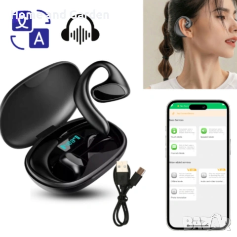 Безжични слушалки с AI превод 2 в 1 — превод в реално време, снимка 6 - Безжични слушалки - 54027974