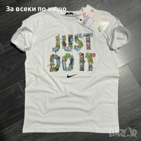 Nike Just Do It Мъжка Бяла Тениска👕Мъжка Блуза С Къс Ръкав В Бял Цвят Найк Джъст Ду Ит Код I_17