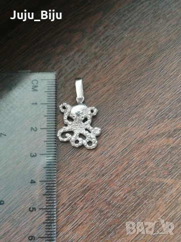 Нова сребърна висулка - октопод, снимка 1 - Колиета, медальони, синджири - 29475227