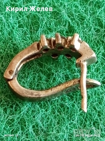 Винтидж сребърна обеца с инкрустирани кристали 52968, снимка 3 - Обеци - 53982104