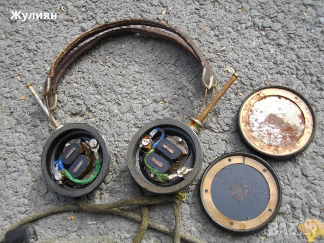 СТАРИ СЛУШАЛКИ ЗА РАДИОСТАНЦИЯ БАКЕЛИТ , снимка 6 - Антикварни и старинни предмети - 51863873