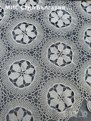 ПОКРИВКА МИЛЬО ПЛЕТЕНО НА ЕДНА КУКА ЗА МАСА 131СМ., снимка 8 - Антикварни и старинни предмети - 51004836