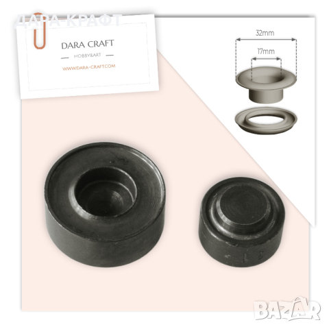 Матрица за капси 17х32мм + 30бр месингови капси (неръжда)