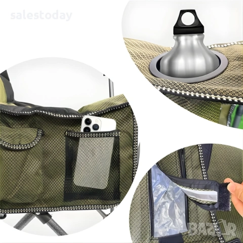 Сгъваем къмпинг стол+ калъф, до 160кг, снимка 2 - Столове - 46998270