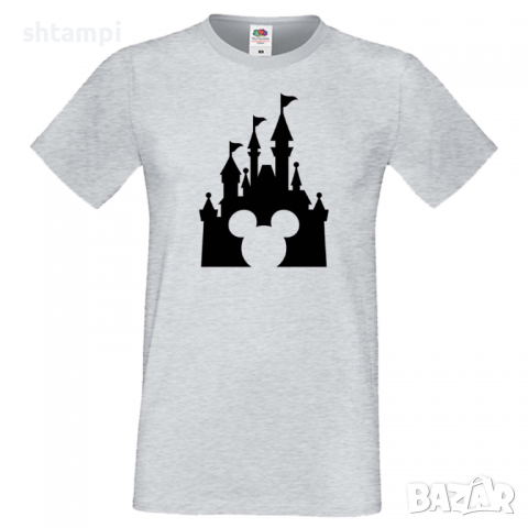 Мъжка тениска Mickey Head Disney Castle Подарък,Изненада,Рожден ден, снимка 5 - Тениски - 36576011
