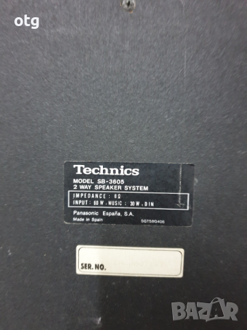 Колони Technics SB-3605 60W 8 ома music: 30W, снимка 5 - Тонколони - 36555916