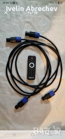 Активна система. 18 инчов бас и два топа 12 инчови с кабелите. Блутут . Като нови, супер звук., снимка 9 - Аудиосистеми - 52012374