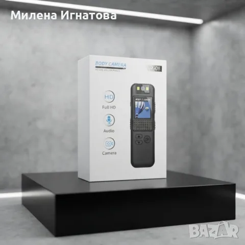 Мини Body камера CS08 Full HD 1080P с аудио, въртящ се обектив 180°, нощно виждане и клипс, снимка 5 - Камери - 55810010