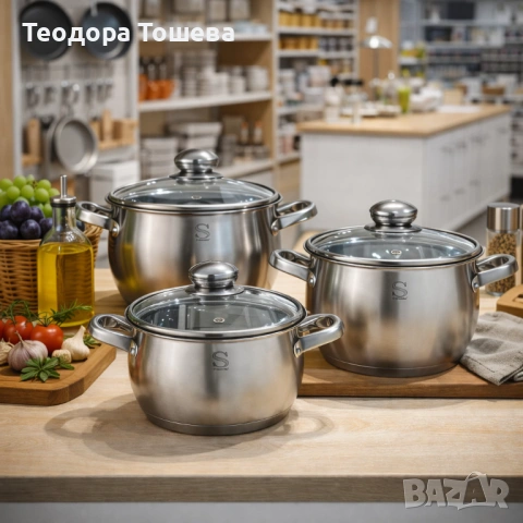 Комплект тенджери , снимка 2 - Съдове за готвене - 53070564