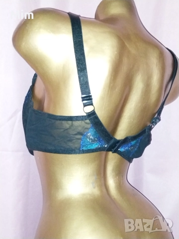  Резервирани KINGA 85 F Черен сутиен с тъмно синя бродерия , снимка 5 - Бельо - 52635158