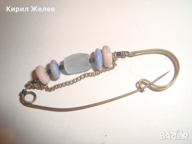 РЕТРО АРТ ВИНТИДЖ БРОШКА ИГЛА с КАМЪНИ БРОНЗ 3279, снимка 7 - Други - 30523592