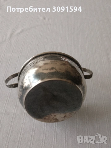 Винтидж Арт Деко посребрена кошничка за ядки , снимка 2 - Други ценни предмети - 41398540