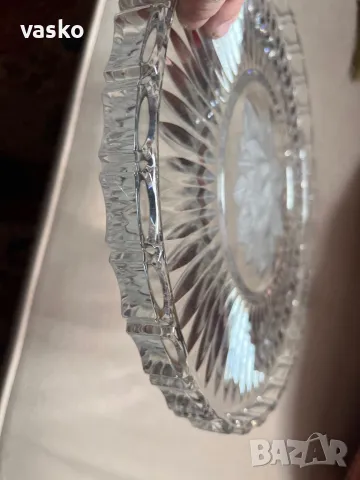 Кристален поднос за торта, снимка 9 - Чинии - 49342169