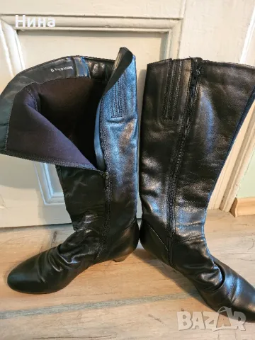 Кожени ботуши на ток , снимка 2 - Дамски обувки на ток - 48452329