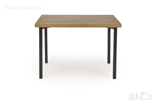 Комплект MILTON маса с 4 стола, натурално/черно   Материал - фурнирована плоскост - меламин , снимка 4 - Маси - 52596059