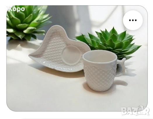 Сервиз за кафе 12 части бял ,различни форми, снимка 7 - Сервизи - 52615613