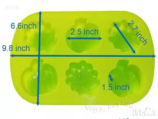 Тиква Есенно листо голям силиконов молд дълбок форма гипс сапун шоколад свещ декор, снимка 3 - Форми - 48119633