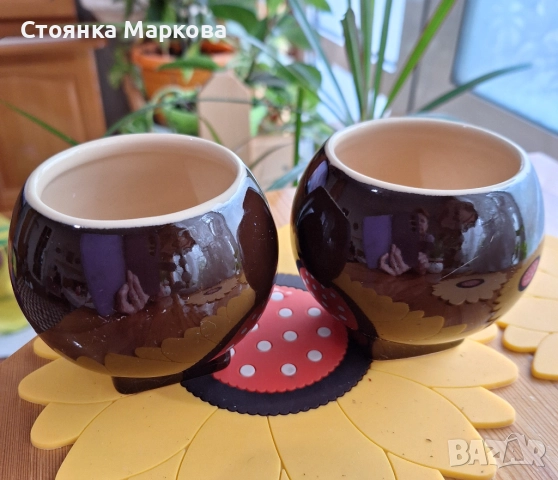 Керамични вазички в кафяво