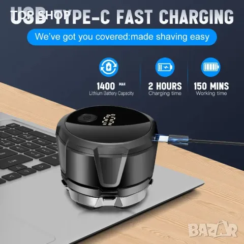 Самобръсначка за глава SOLIMPIA за мъже, 6D гъвкава глава, мокро/сухо, LED дисплей, снимка 4 - Електрически самобръсначки - 49937595