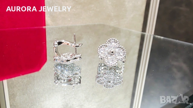 Van Cleef & Arpels VCA Silver Diamonds Clips Vintage Alhambra Дамски Обеци, снимка 2 - Обеци - 53344629