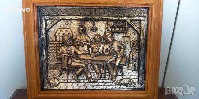 Картина в дървена рамка 35.5х30, снимка 2 - Антикварни и старинни предмети - 42366779