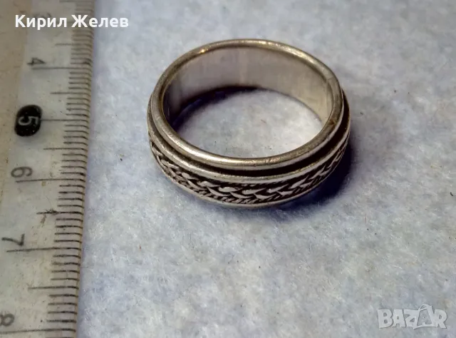 ДИЗАЙНЕРСКИ ДВУКОМПОНЕНТЕН ВЪРТЯЩ Се СРЕБЪРЕН ПРЪСТЕН СРЕБРО 925 СТИЛНО ОРНАМЕНТИРАН Тип ХАЛКА 34460, снимка 10 - Пръстени - 50023851