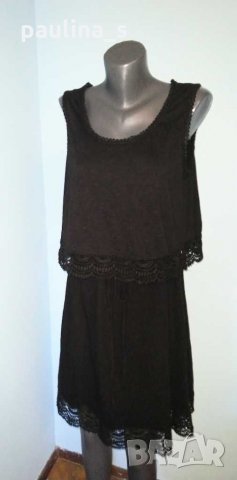 Памучна брандова рокля с дантелена декорация "Esprit"® / голям размер