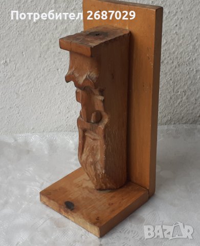 Голям стар дървен ограничител за книги, фигура, дърворезба Bookend, снимка 3 - Статуетки - 36611632