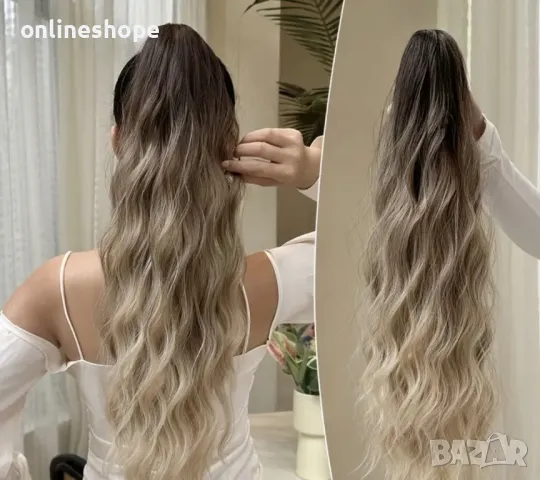 Удължение екстеншън за опашка от синтетична коса със захват шнола, снимка 4 - Аксесоари за коса - 49222629