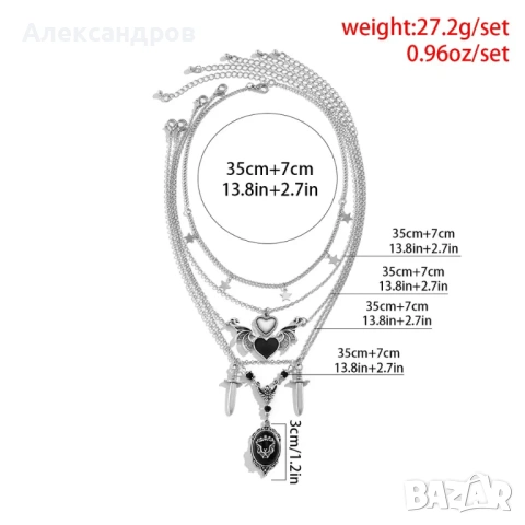 Комплект готик колиета подходящи за подарък, снимка 2 - Подаръци за жени - 53316704