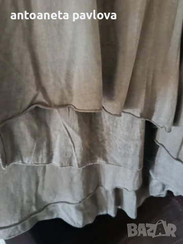 Макси рокля варен памук в сиво, снимка 2 - Рокли - 50572187