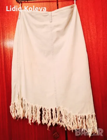 Светла дънкова пола, снимка 2 - Поли - 49853335