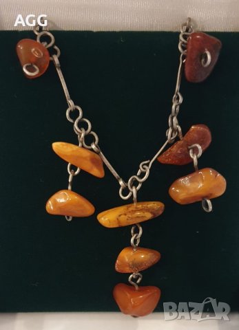 Винтидж комплект от кехлибар и мелхиор, снимка 7 - Бижутерийни комплекти - 40894738