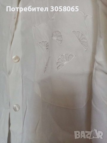 дълга бяла риза с бродерии и къси ръкави в XXL размер , снимка 3 - Ризи - 36775292