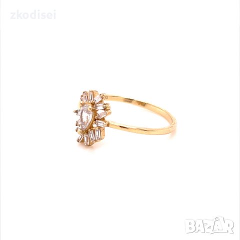 Златен дамски пръстен 1,68гр. размер:56 14кр. проба:585 модел:20132-6, снимка 3 - Пръстени - 42615869